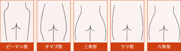後ろからみたヒップの形